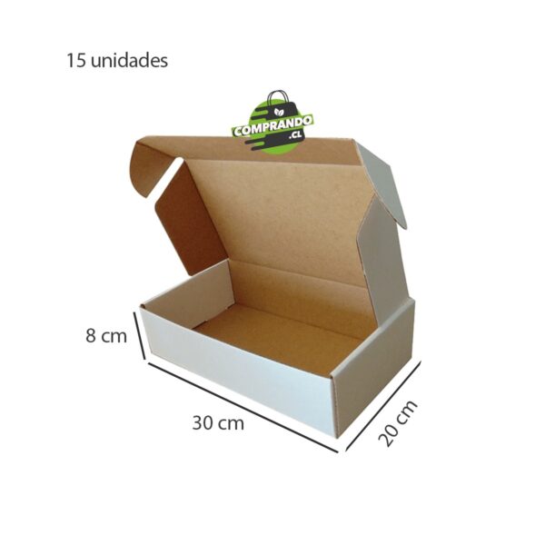 Caja Autoarmable Blanca 30x20x8 cm