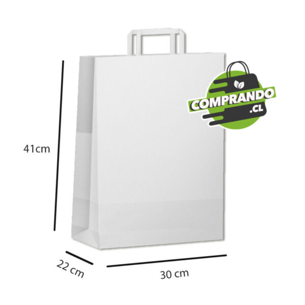 Bolsa Papel Kraft Blanco 41x30x12 cm