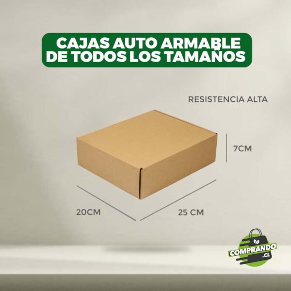 Caja auto armable 25cm x 20cm x 7cm