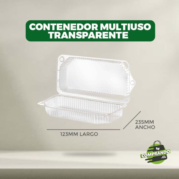 Contenedor multiuso transparente